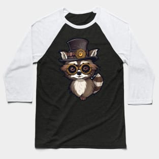 Cute Cartoon Steampunk Raccoon Baseball T-Shirt